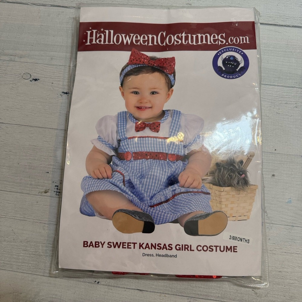 Halloween Costumes baby Kansas girl‎ Dorothy wizard of oz costume 3-6 months